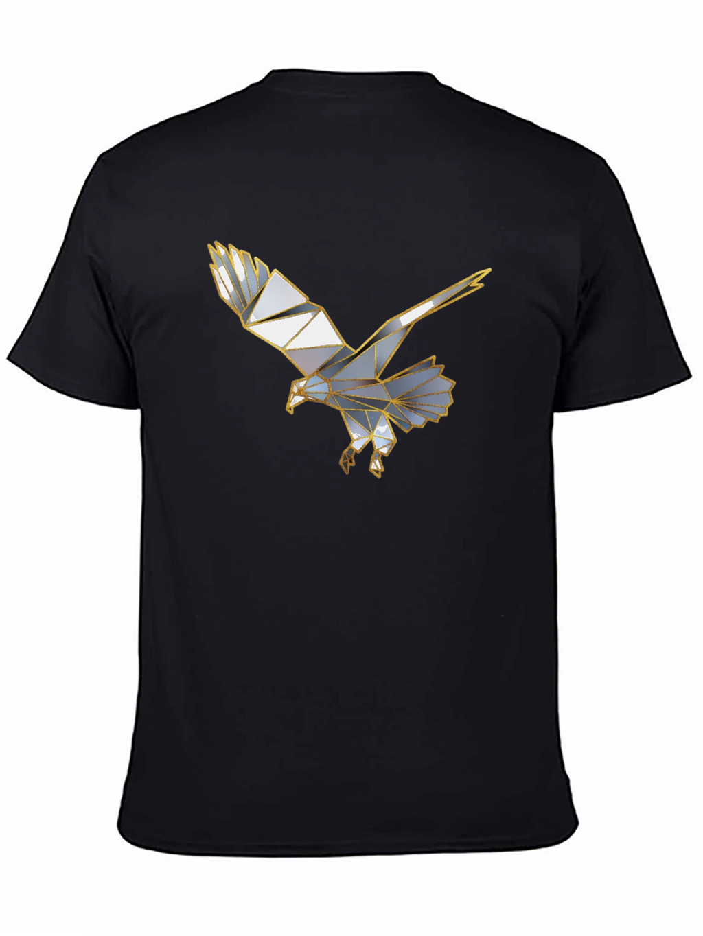 Geometric Eagle Graphic Black T-Shirt