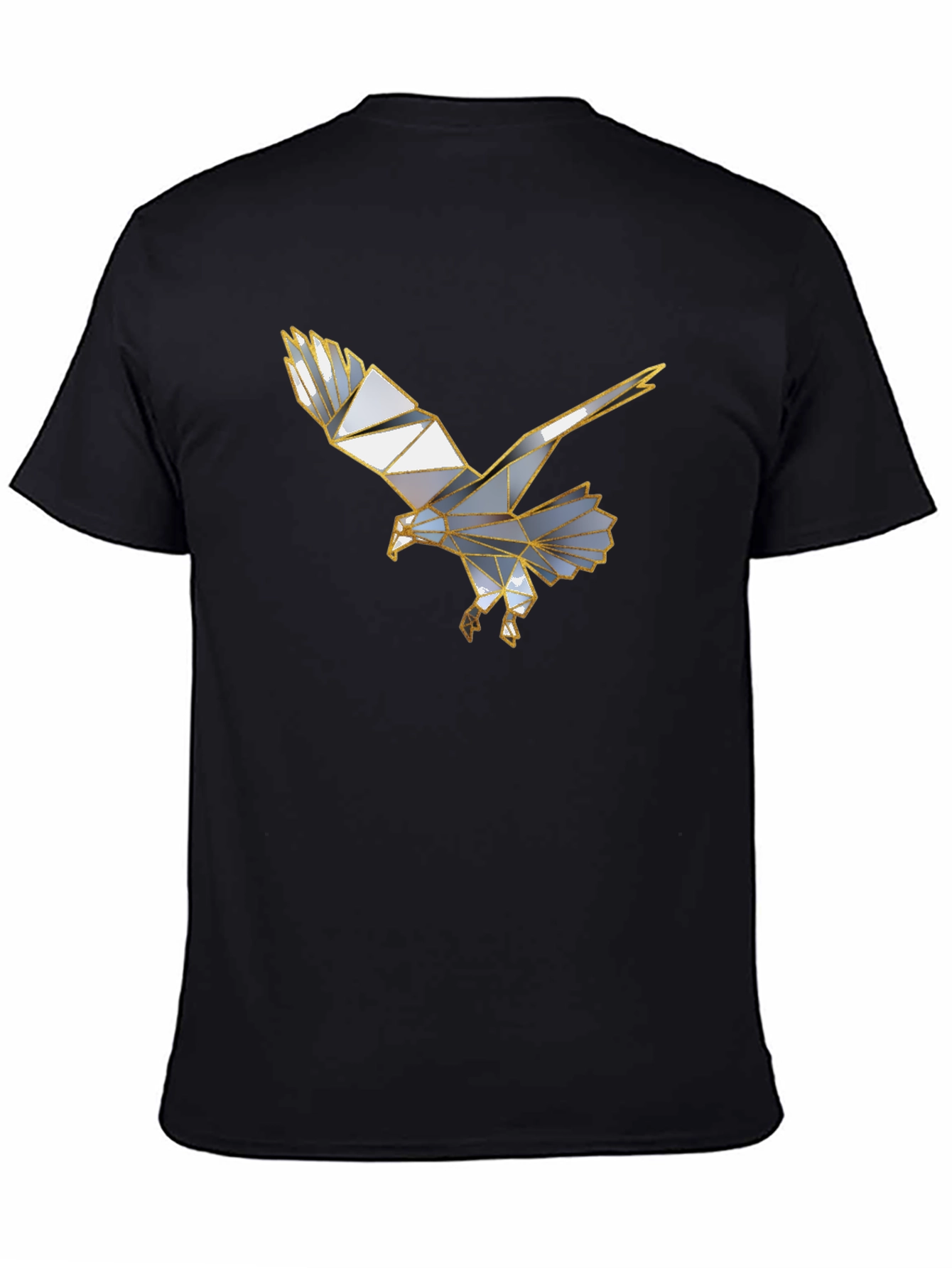 Geometric Eagle Graphic Black T-Shirt