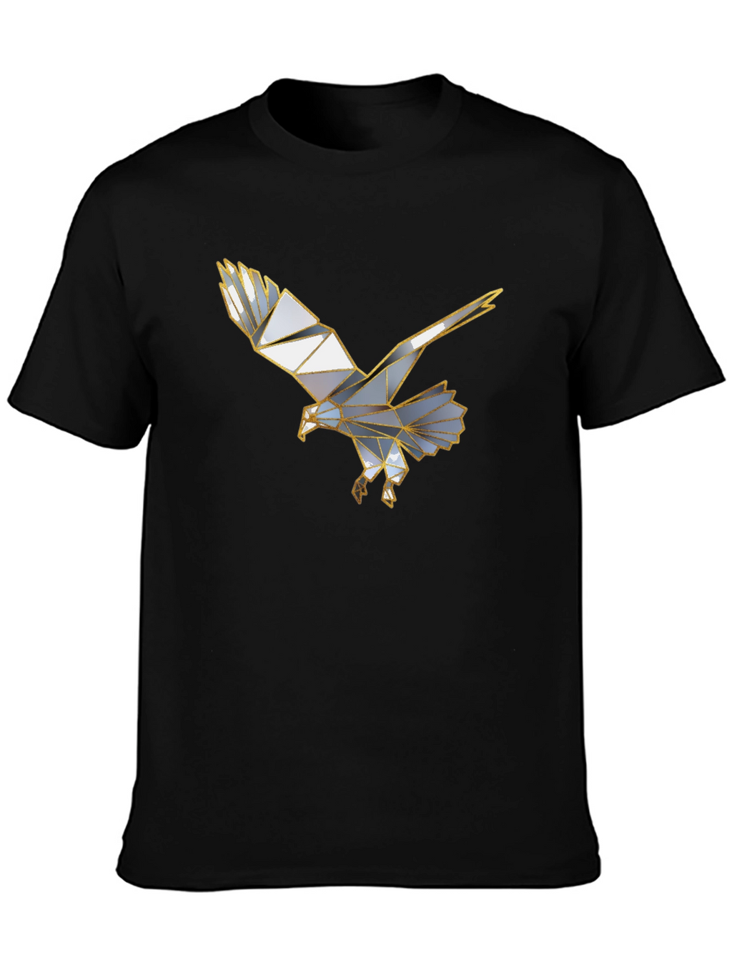 Geometric Eagle Graphic Black T-Shirt