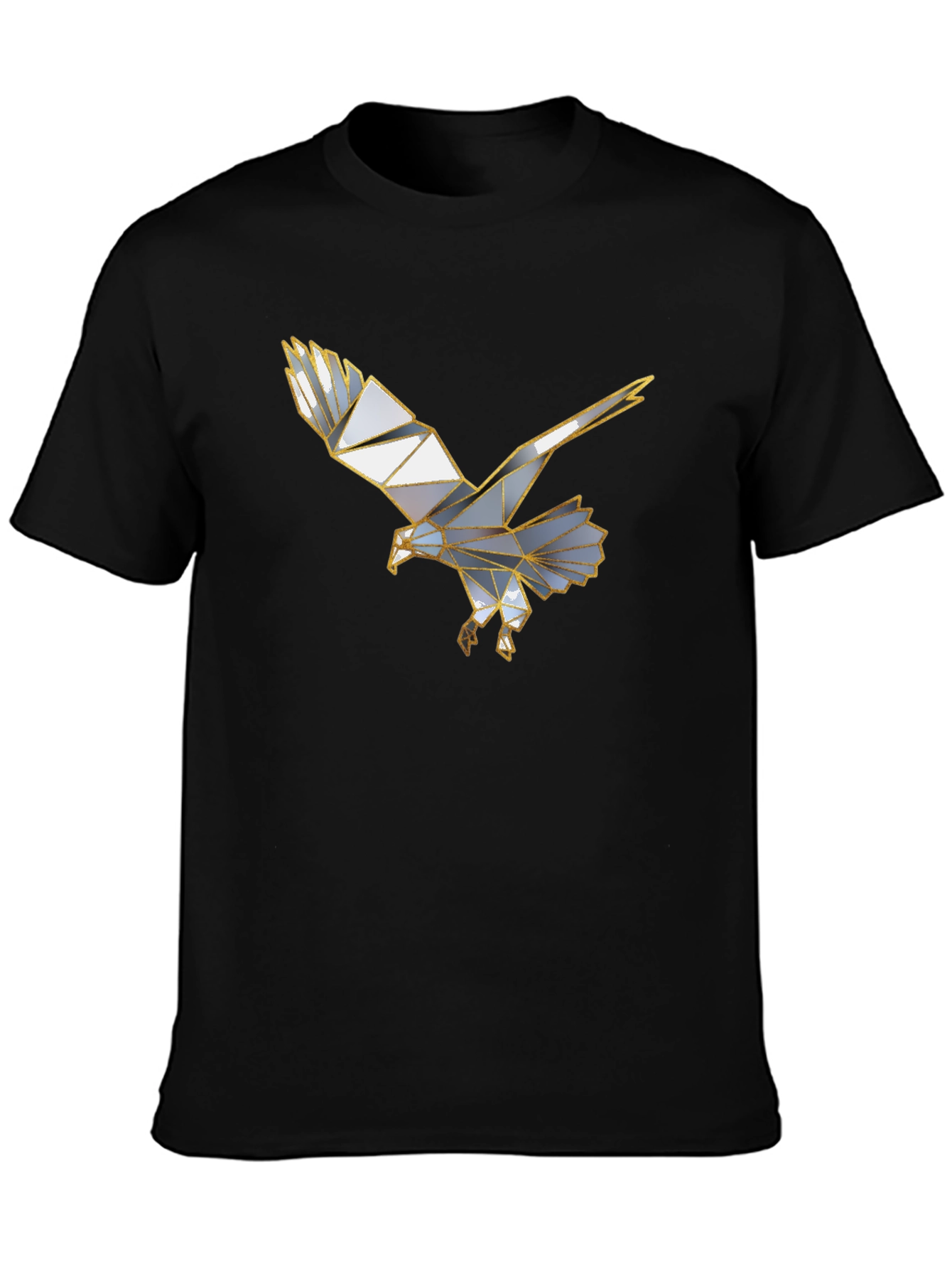 Geometric Eagle Graphic Black T-Shirt