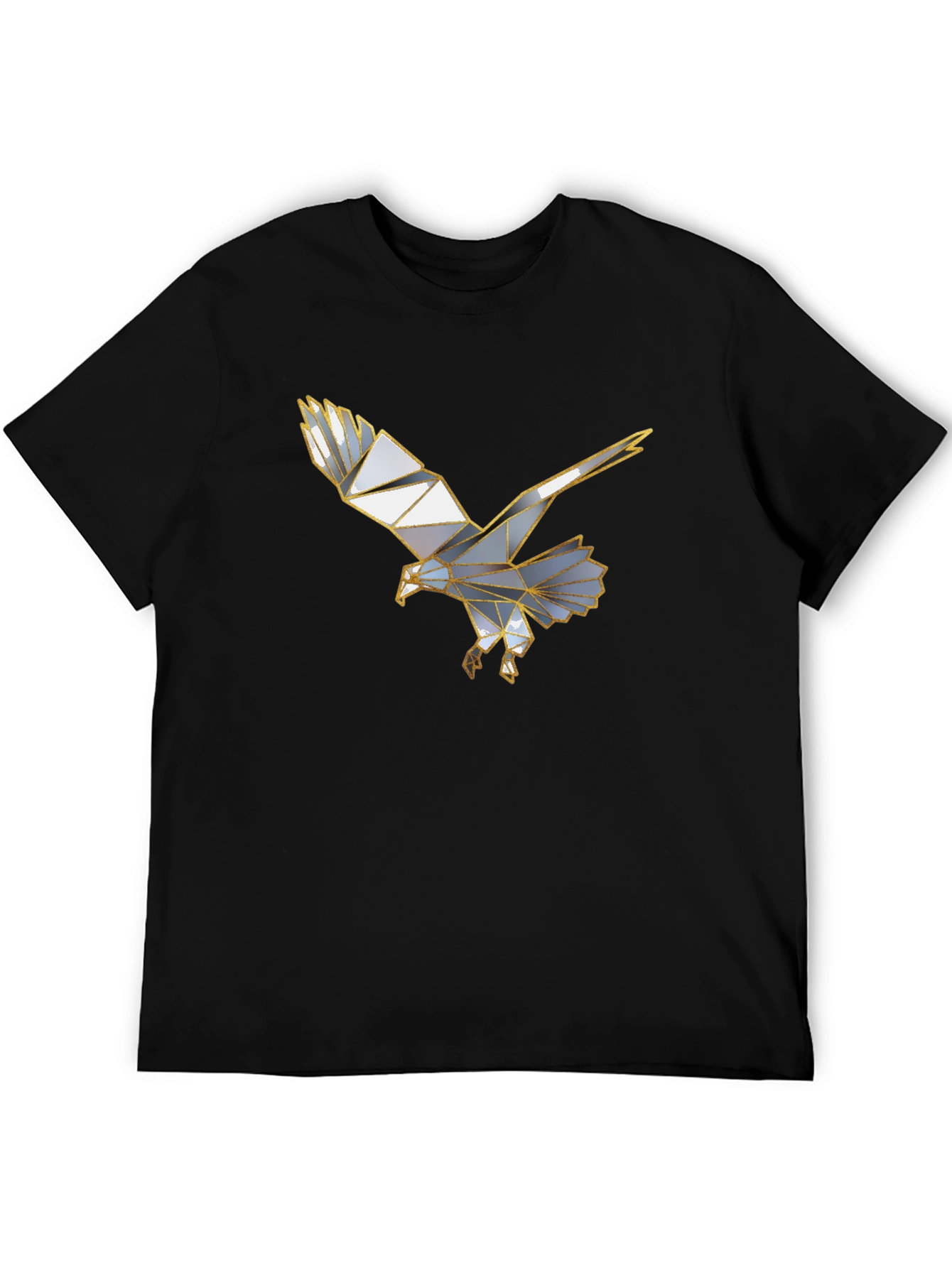 Geometric Eagle Graphic Black T-Shirt