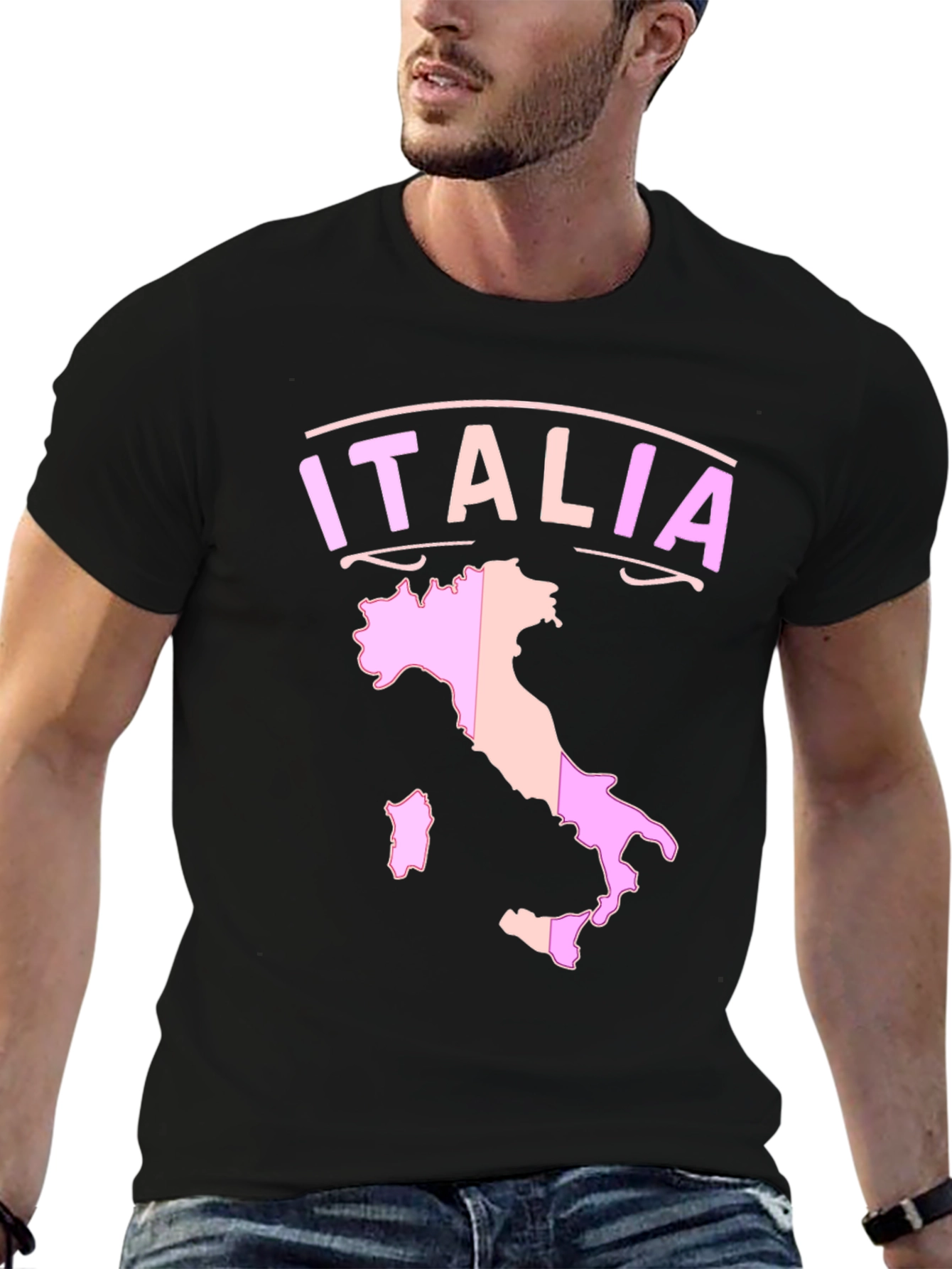 Italia Map Graphic Tee - Black T-Shirt