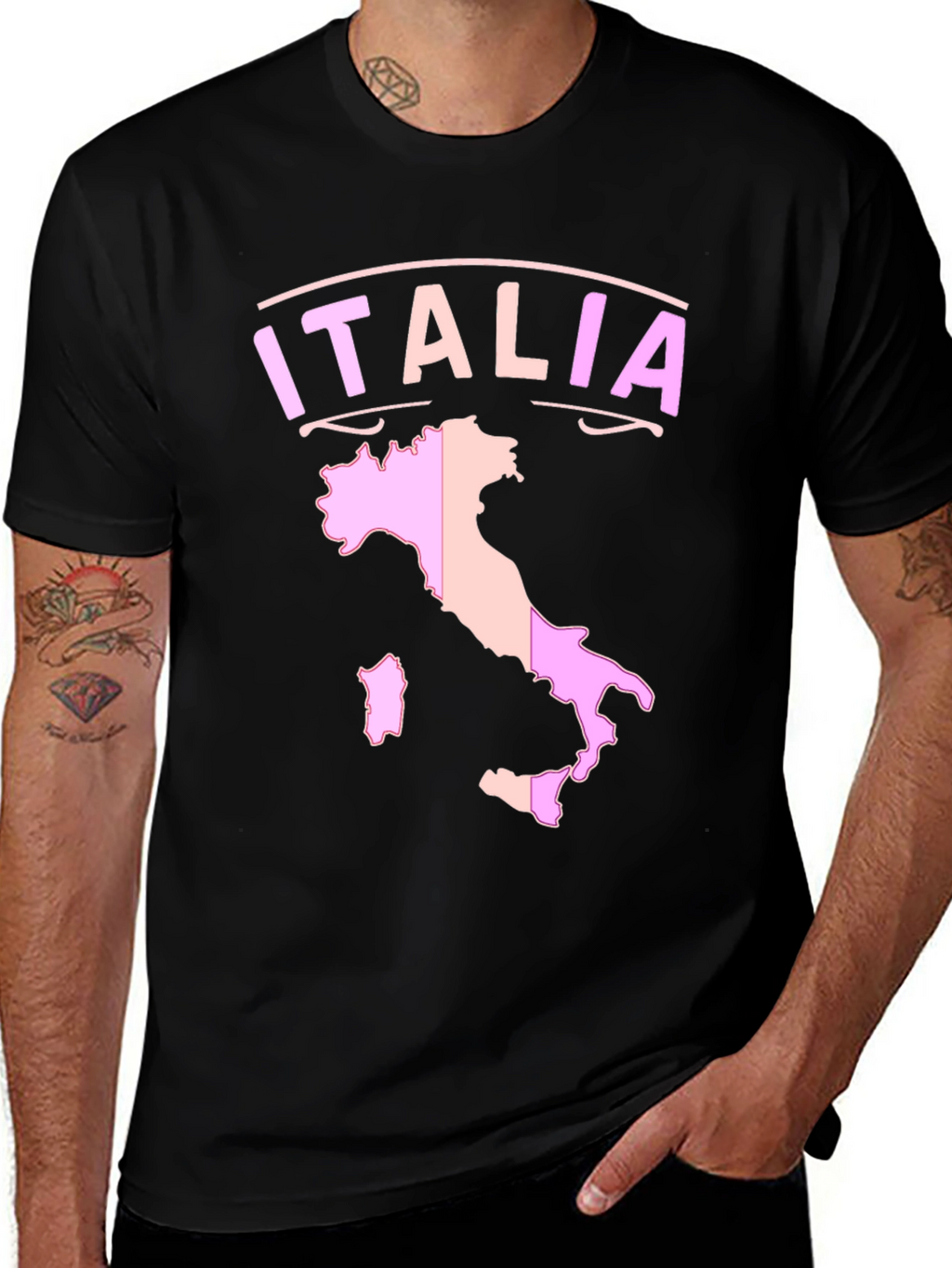 Italia Map Graphic Tee - Black T-Shirt