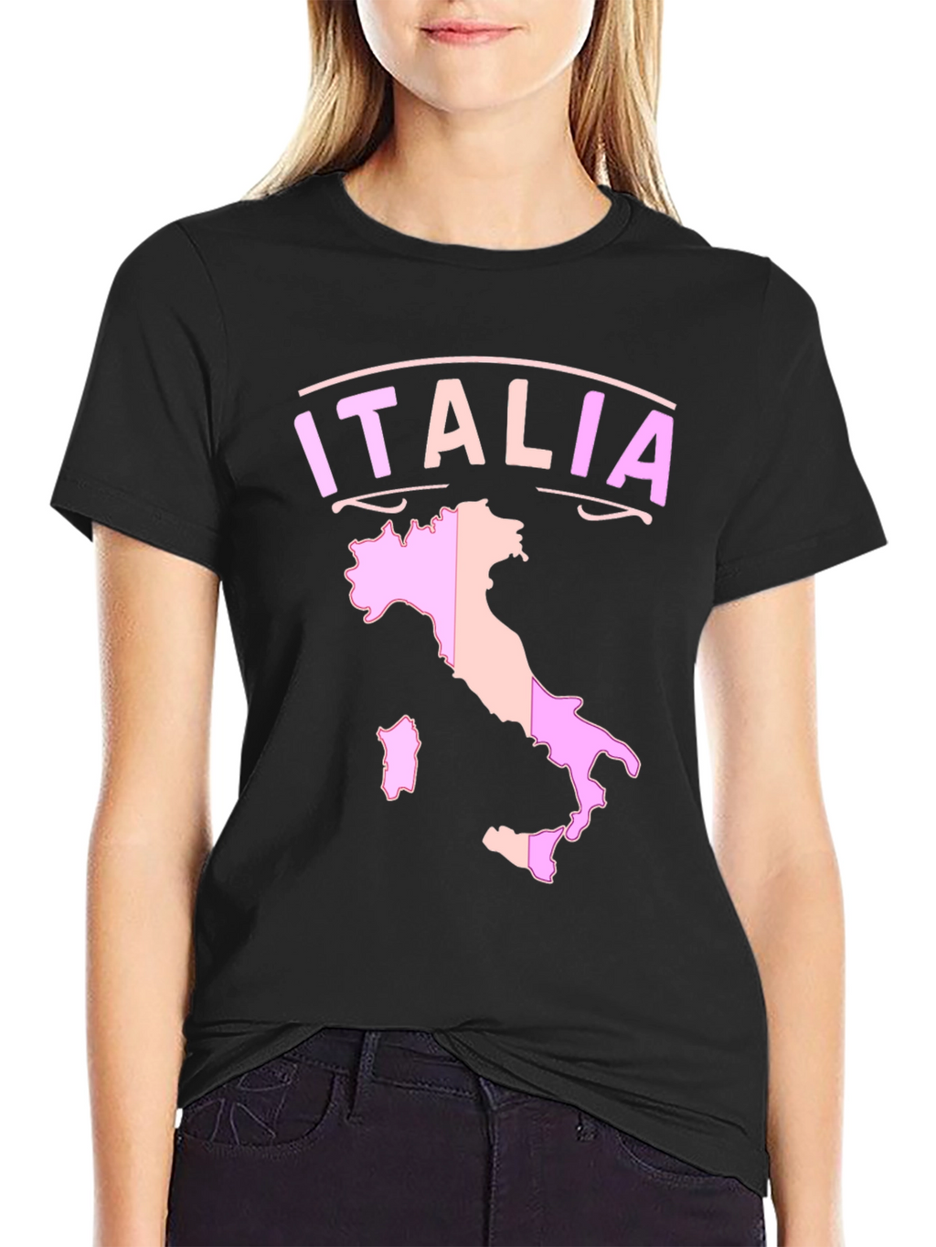Italia Map Graphic Tee - Black T-Shirt
