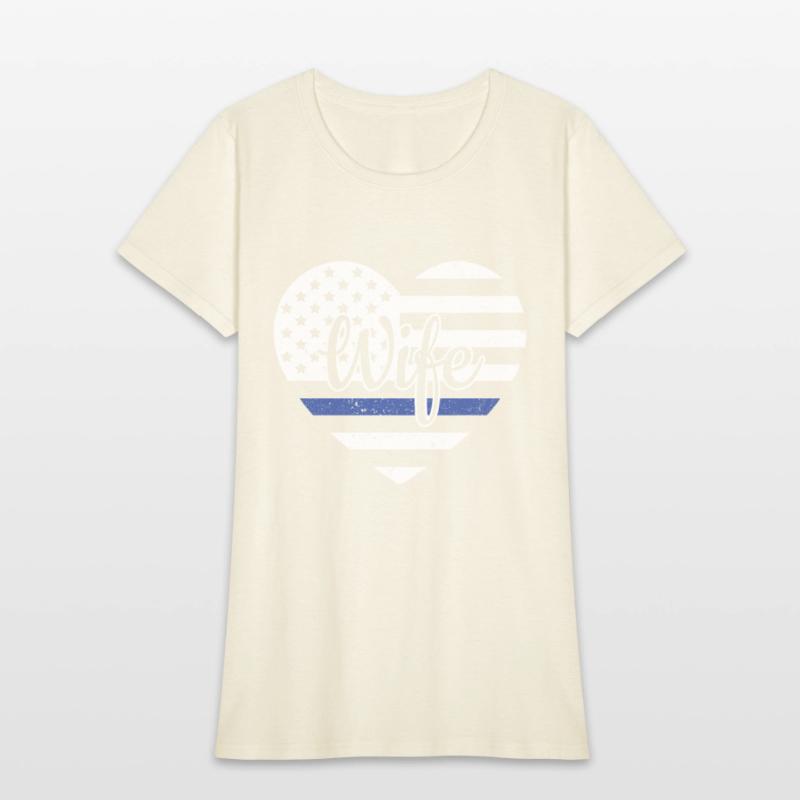 USA Heart Police Officer Wife Blue Line Police