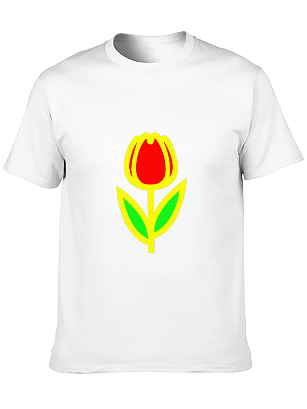 Red Tulip Graphic Black T-Shirt
