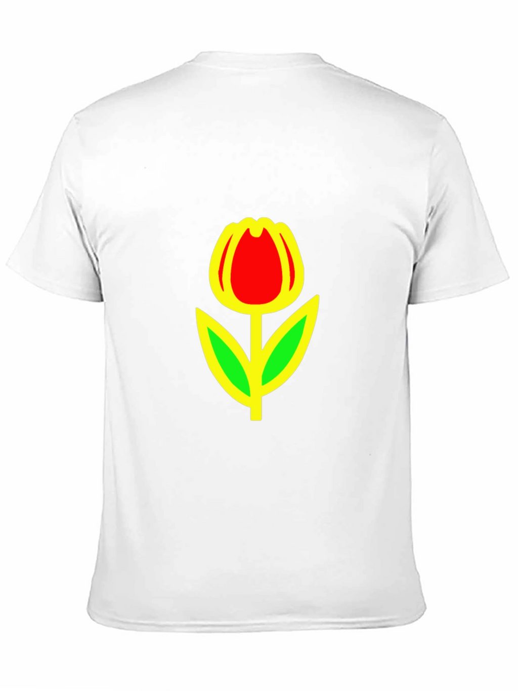 Red Tulip Graphic Black T-Shirt