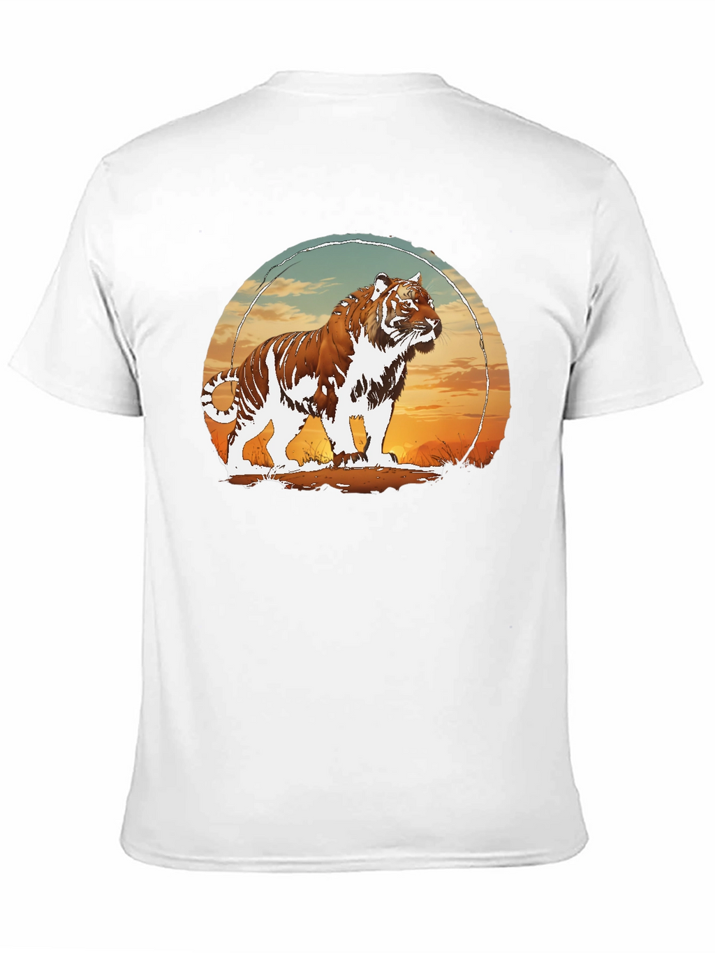Tiger Sunset Graphic Black T-Shirt