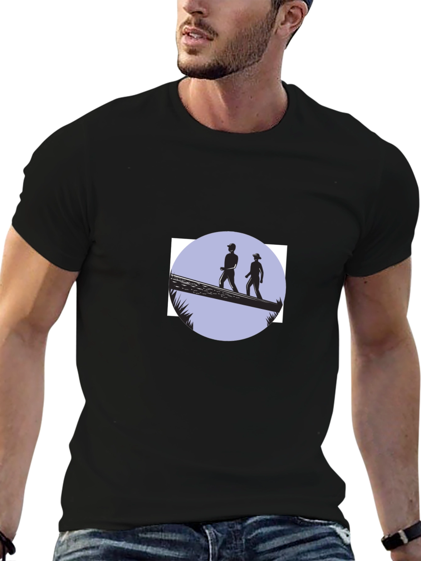 Adventure Seeker Tee - Black Cotton Graphic T-Shirt