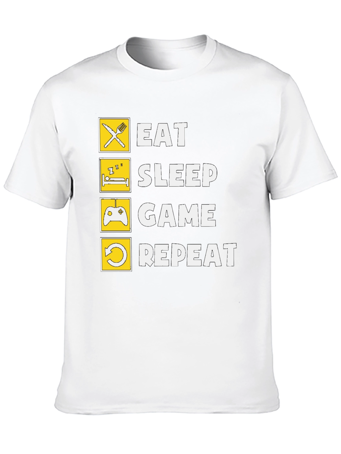 Eat Sleep Game Repeat Black Graphic Tee