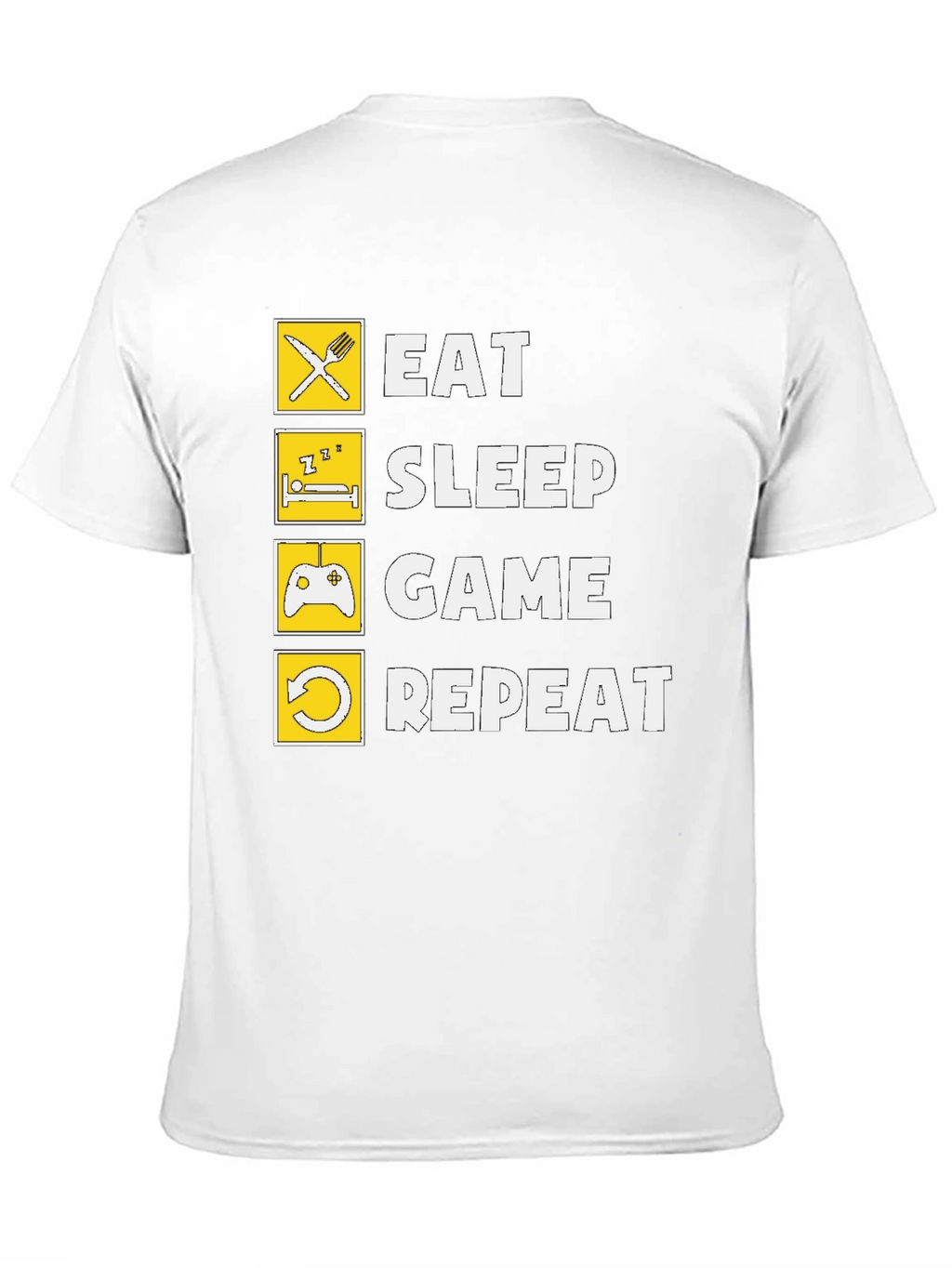 Eat Sleep Game Repeat Black Graphic Tee