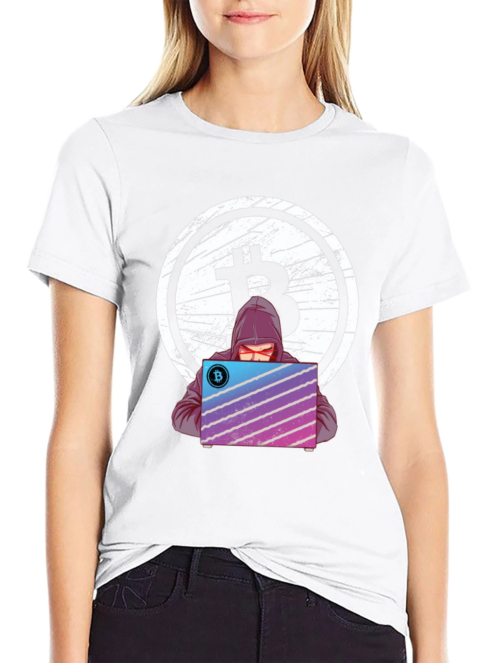 Bitcoin Hacker Graphic T-Shirt - Crypto Tee