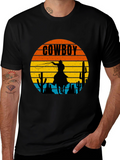 Cowboy Sunset Graphic Tee - Western Style