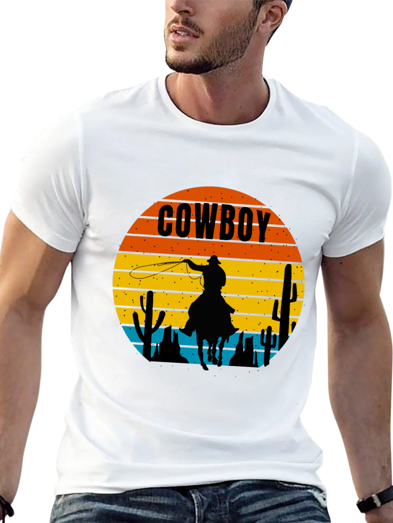 Cowboy Sunset Graphic Tee - Western Style