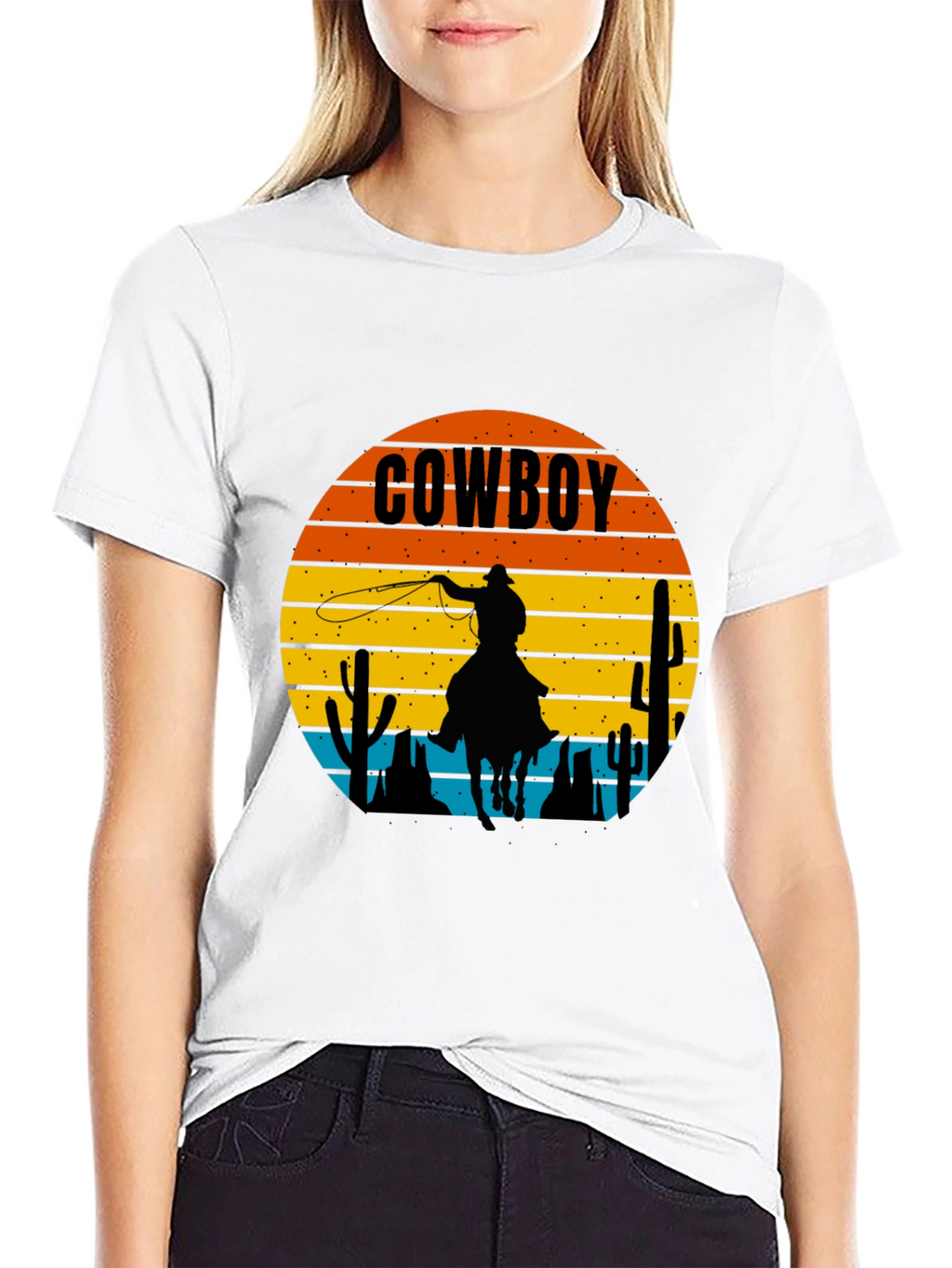 Cowboy Sunset Graphic Tee - Western Style