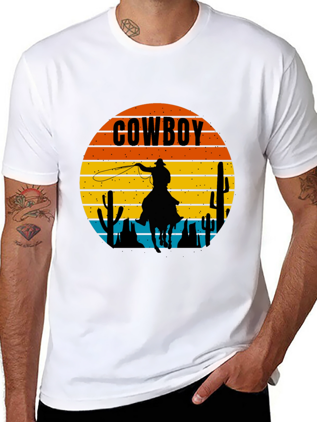 Cowboy Sunset Graphic Tee - Western Style