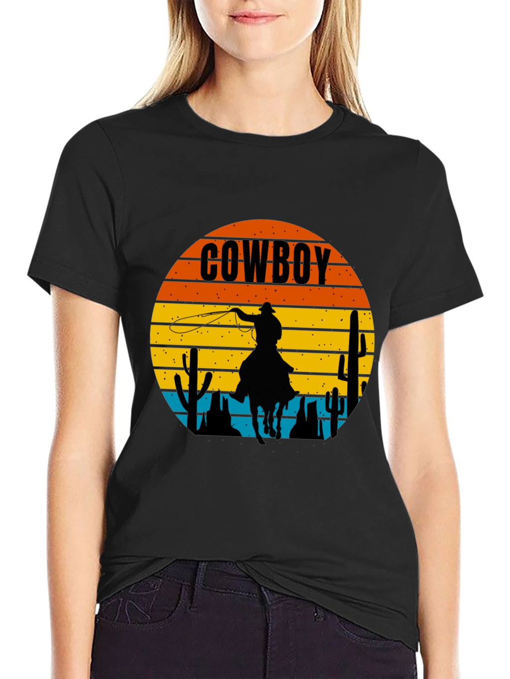 Cowboy Sunset Graphic Tee - Western Style