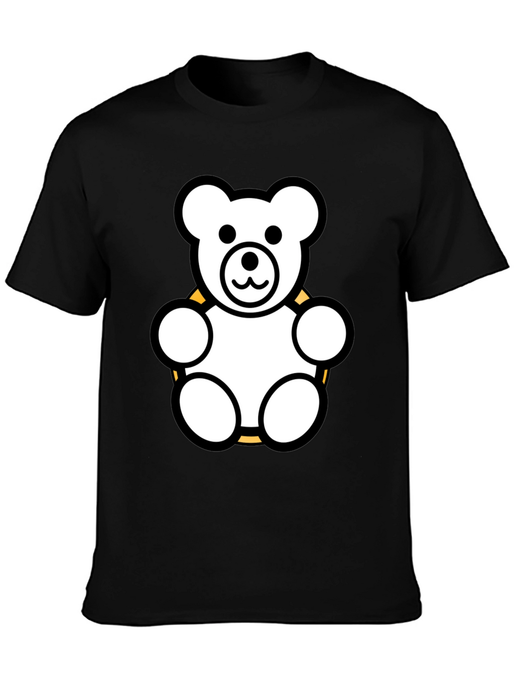 Teddy Bear Graphic Tee - Black Cotton Shirt