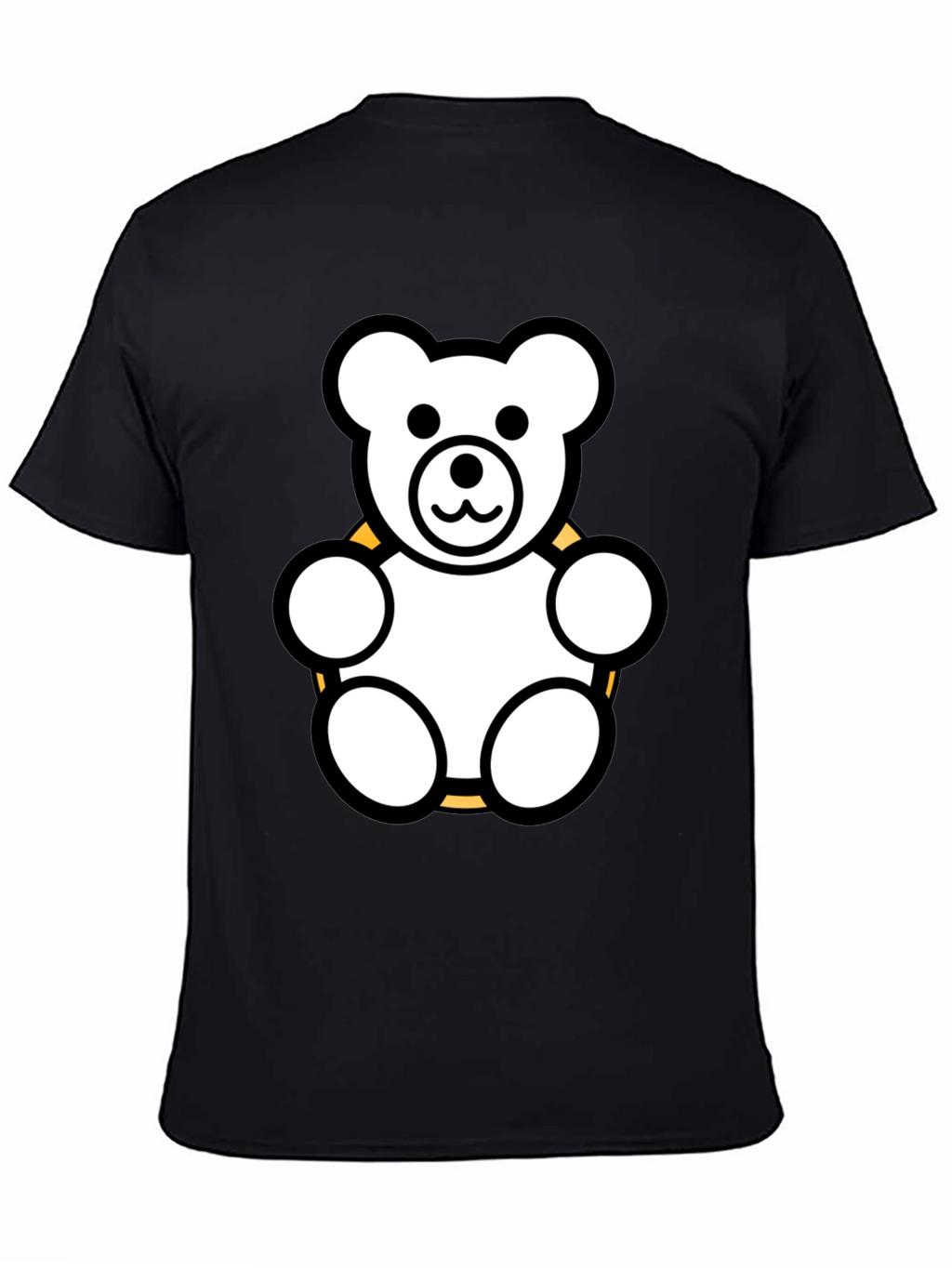 Teddy Bear Graphic Tee - Black Cotton Shirt