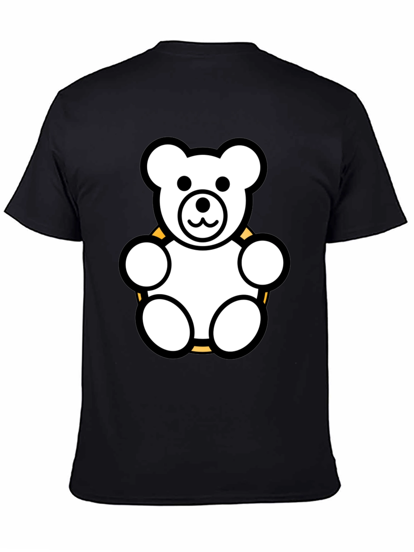 Teddy Bear Graphic Tee - Black Cotton Shirt