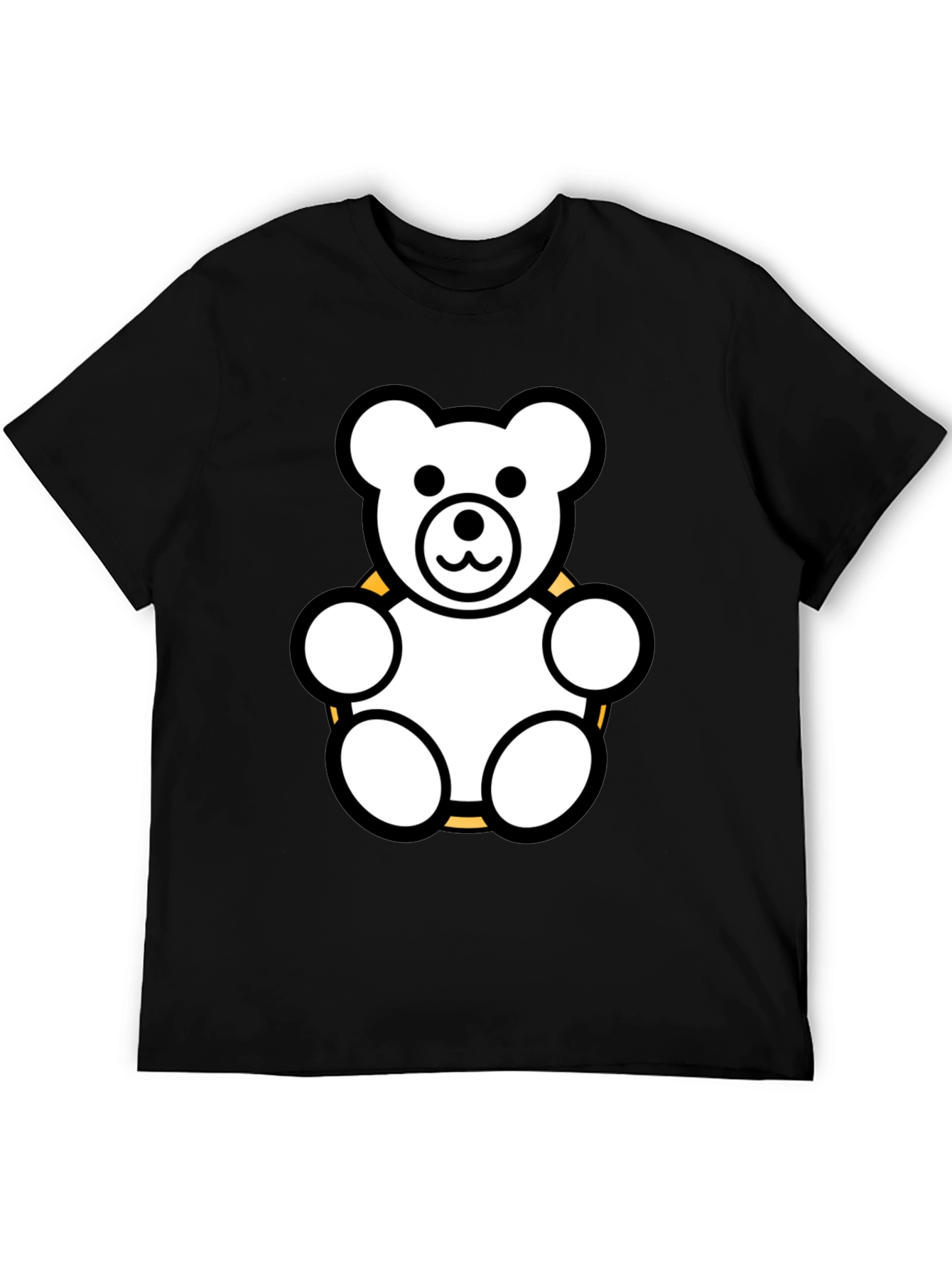 Teddy Bear Graphic Tee - Black Cotton Shirt