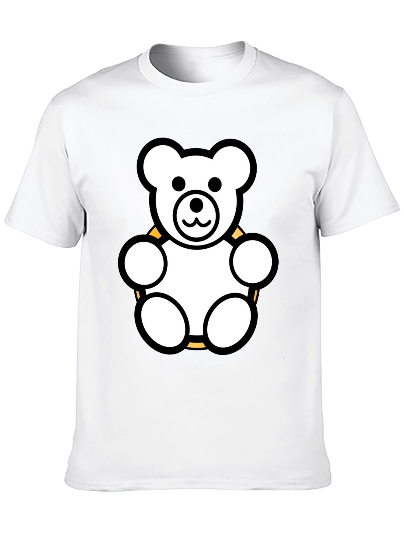 Teddy Bear Graphic Tee - Black Cotton Shirt