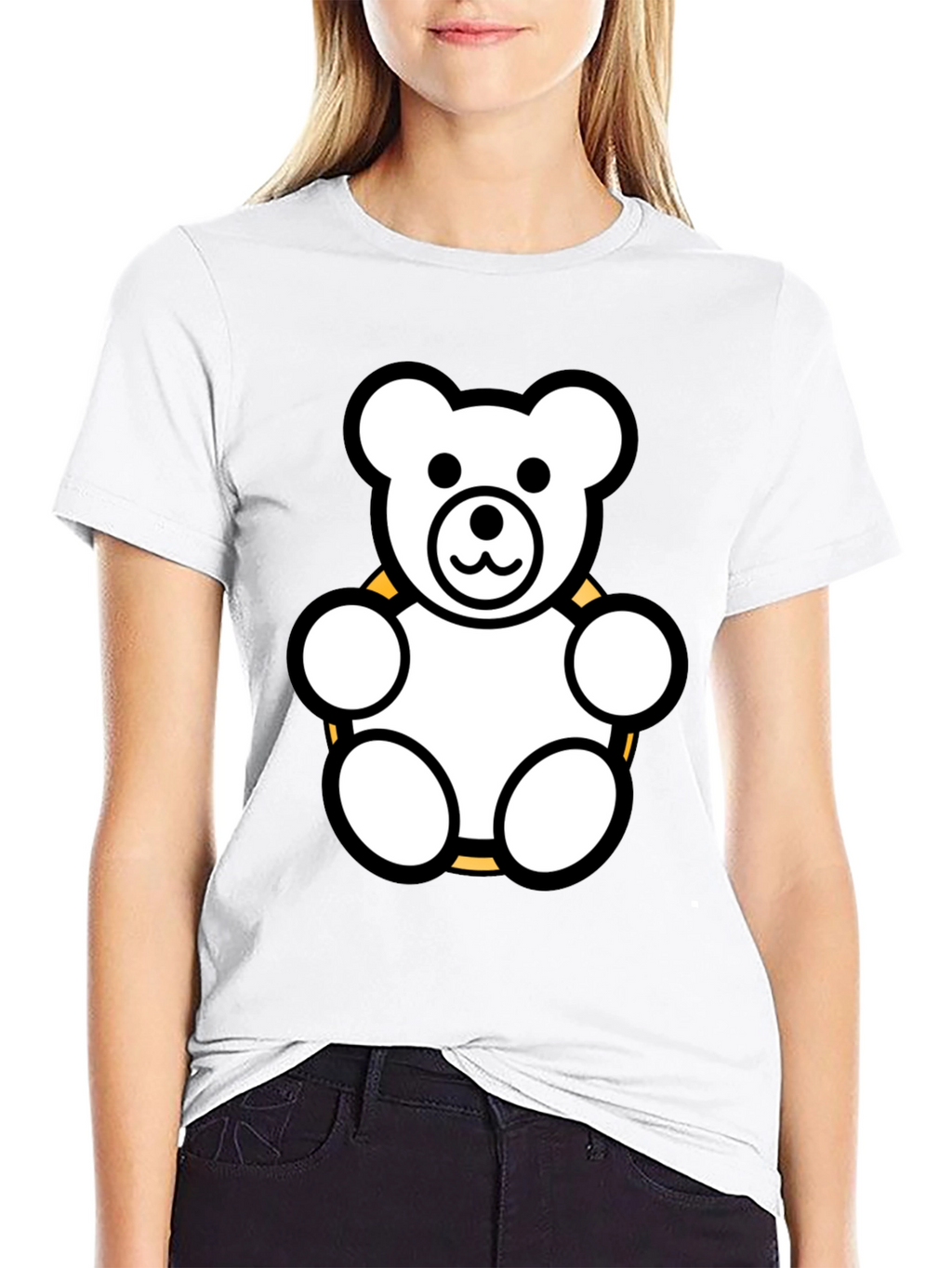 Teddy Bear Graphic Tee - Black Cotton Shirt