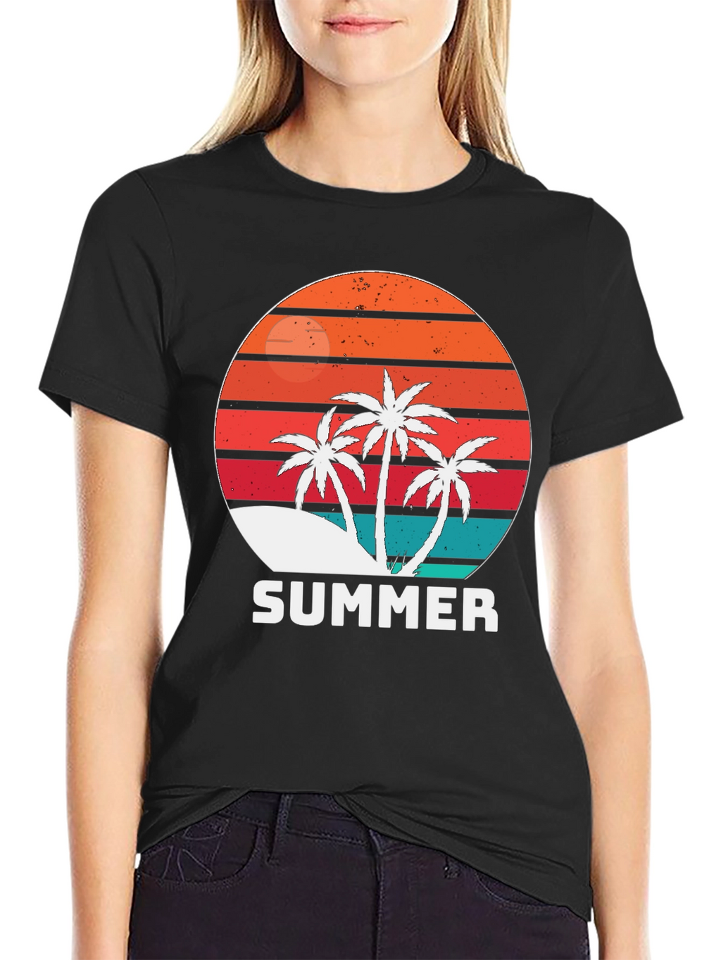Retro Summer Palm Tree Graphic T-Shirt