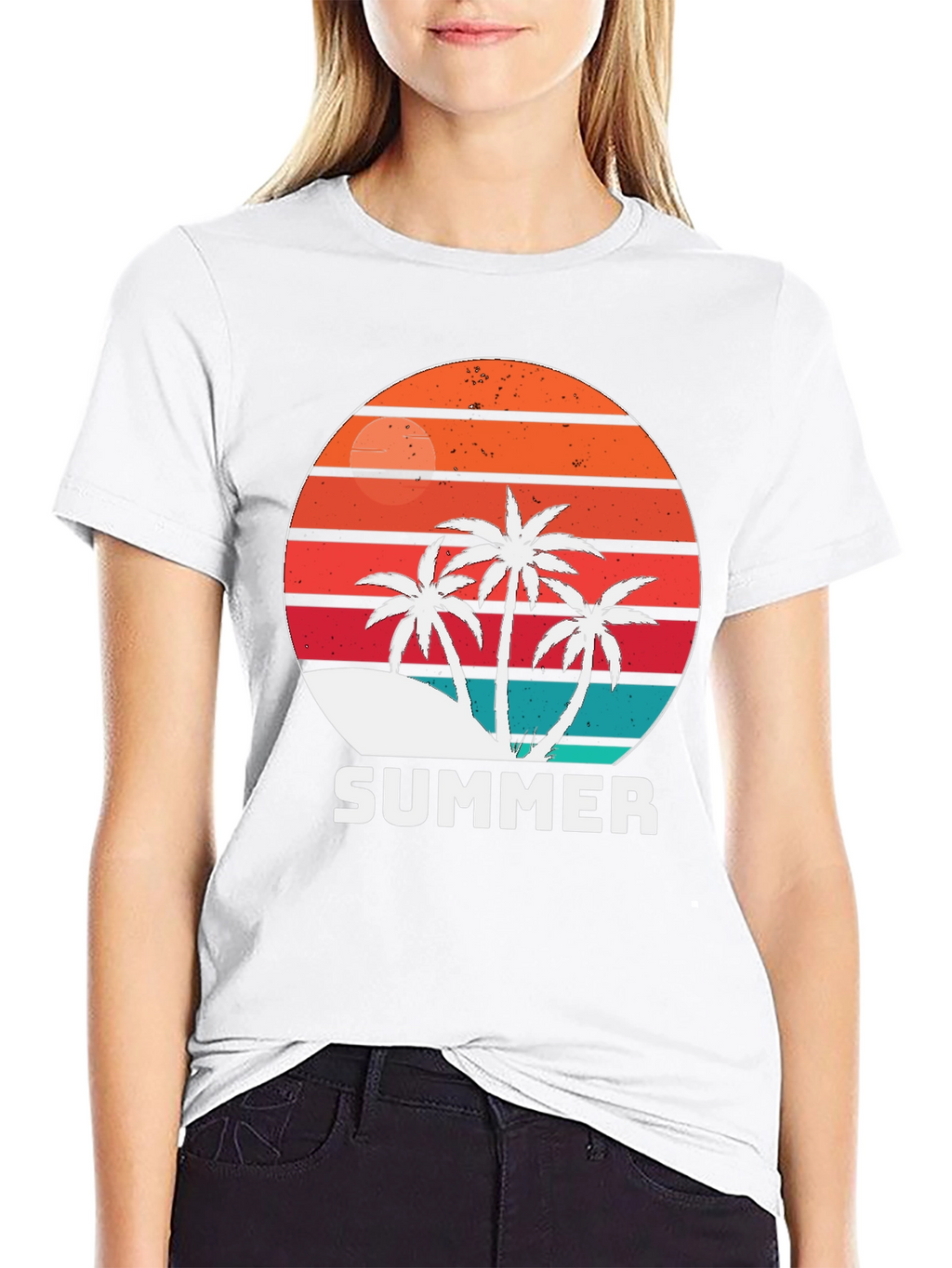Retro Summer Palm Tree Graphic T-Shirt