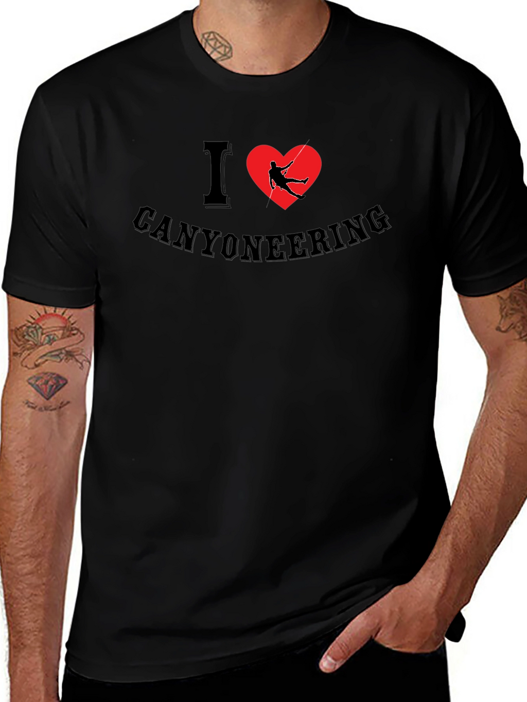 I Heart Canyoneering Black T-Shirt