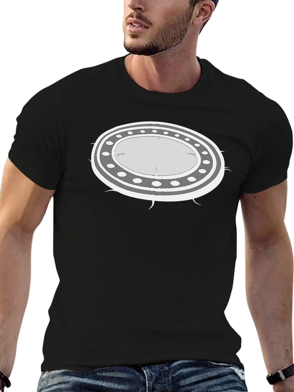 UFO Graphic Black T-Shirt - Unique Alien Design