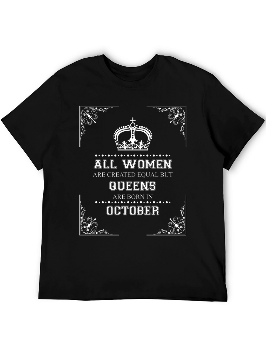 Queens Born in October Black T-Shirt