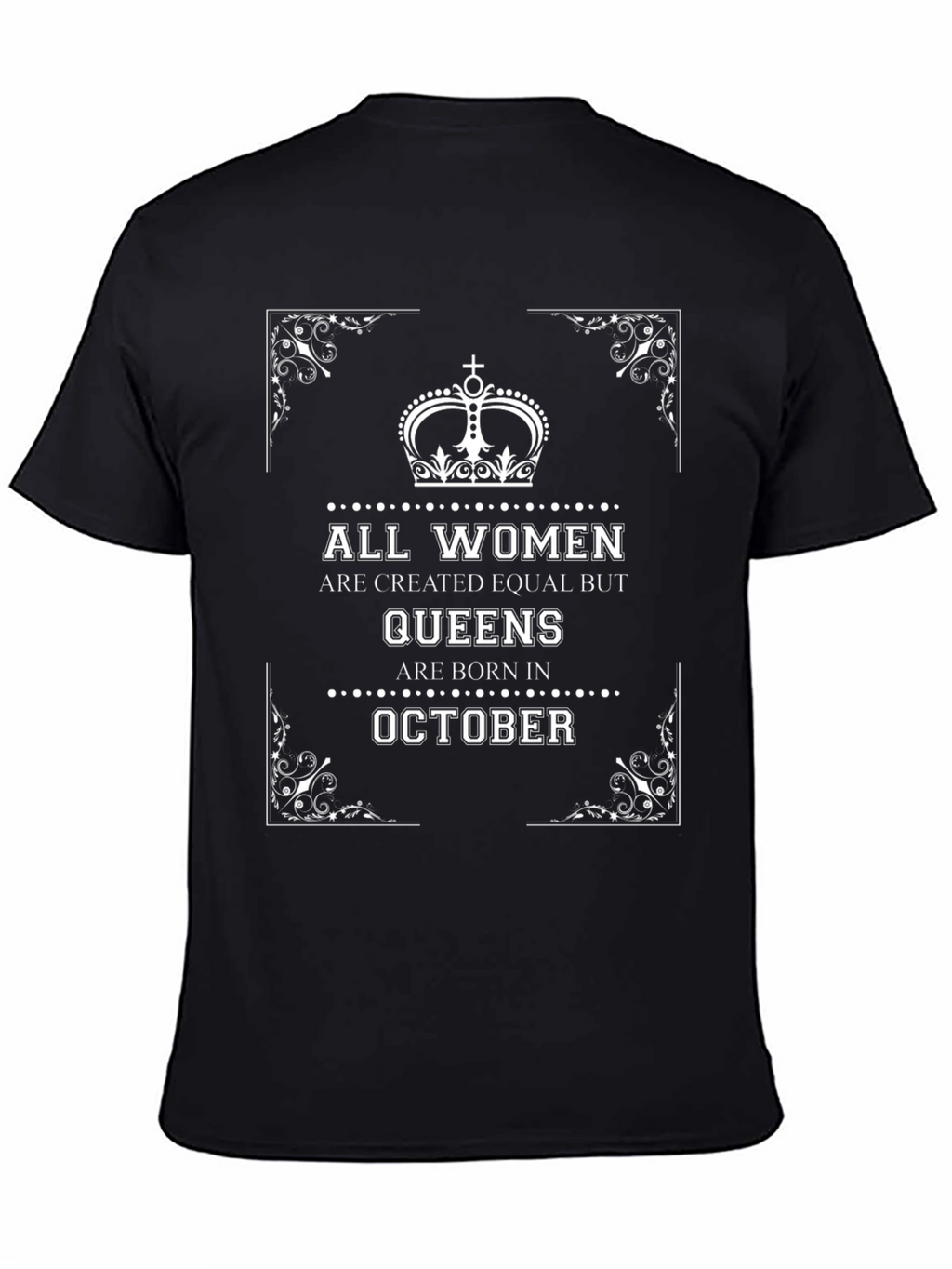 Queens Born in October Black T-Shirt
