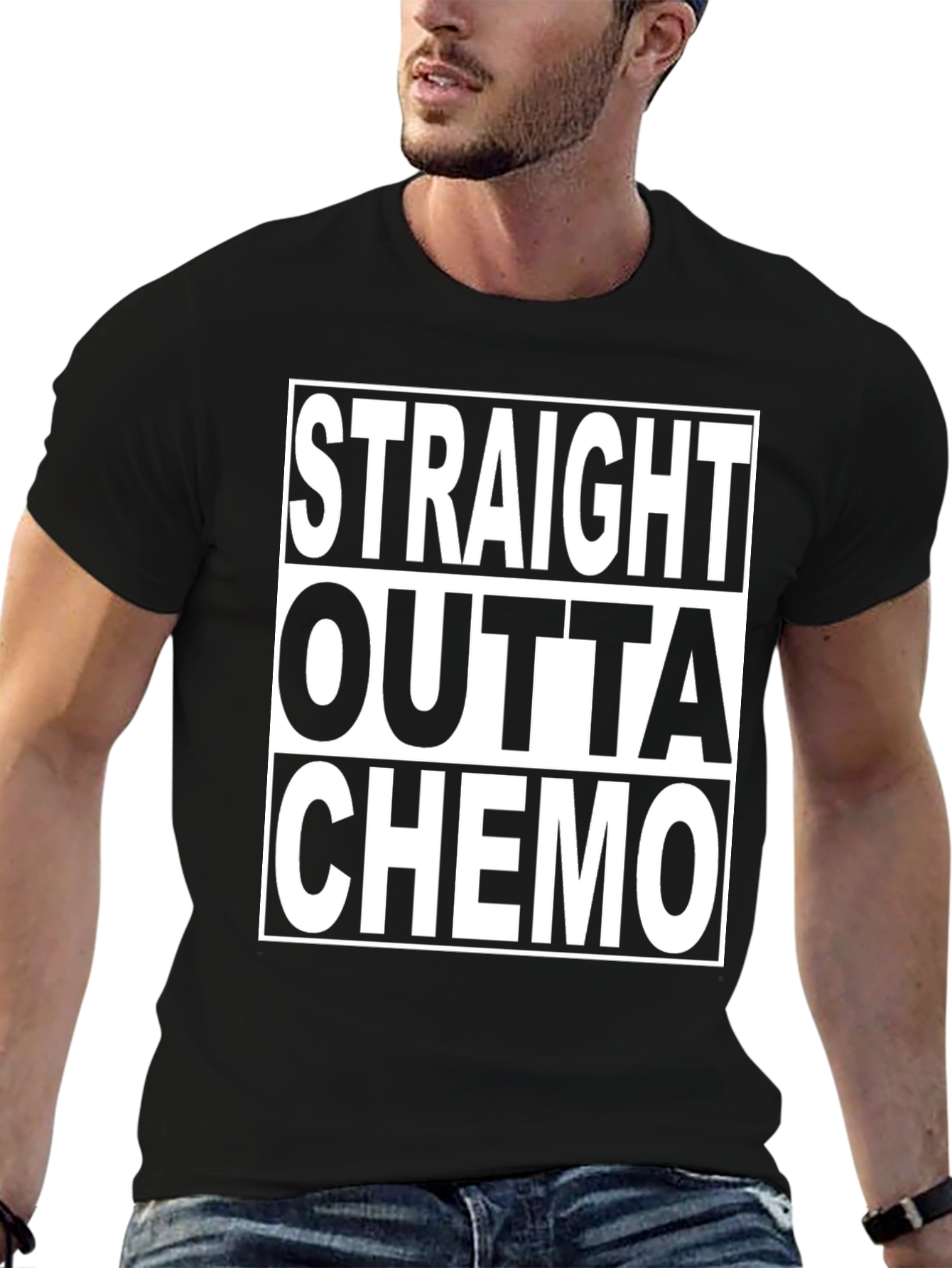 Straight Outta Chemo Graphic T-Shirt - Black