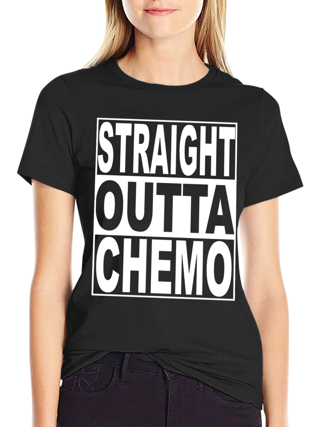 Straight Outta Chemo Graphic T-Shirt - Black