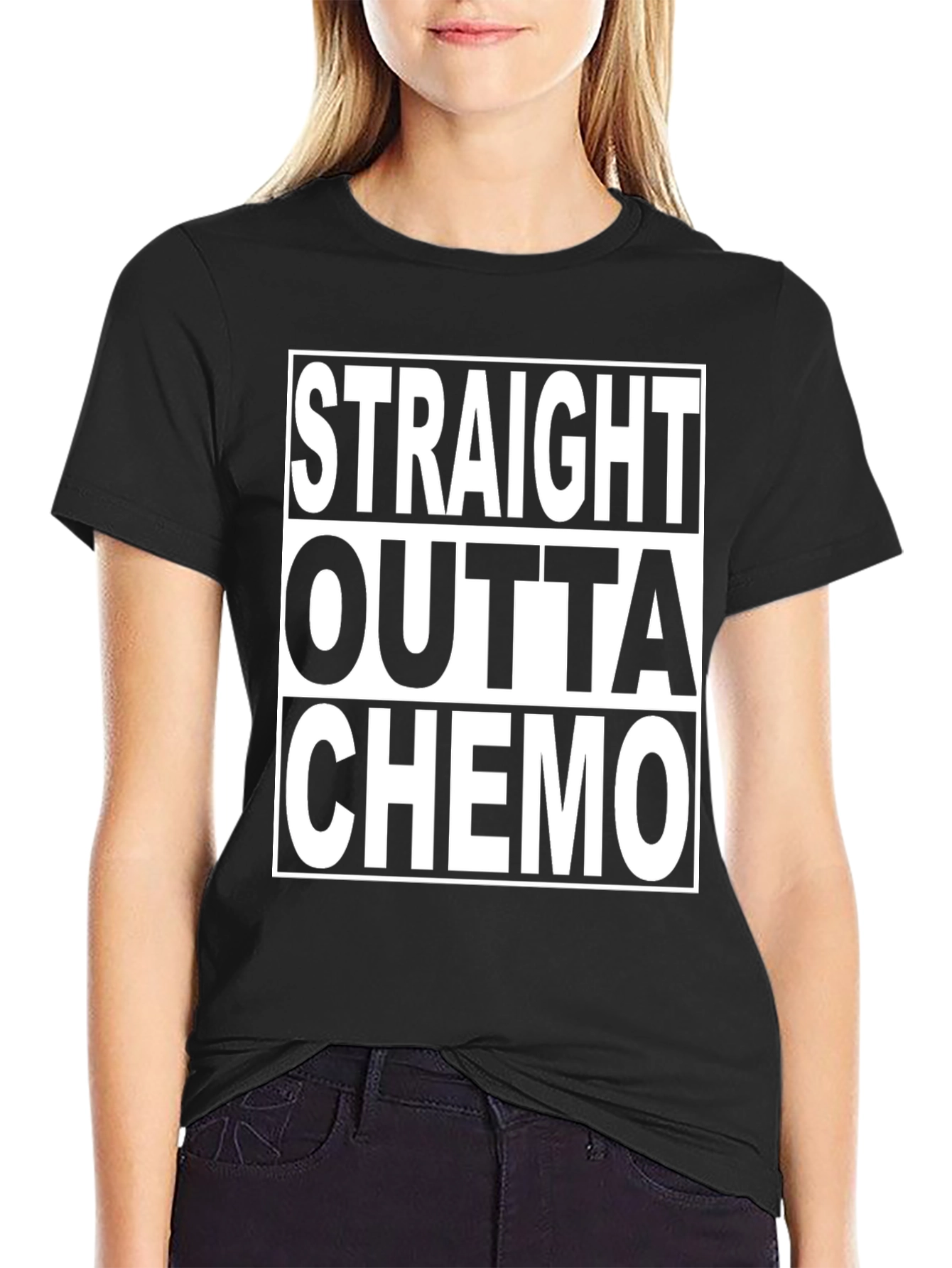 Straight Outta Chemo Graphic T-Shirt - Black