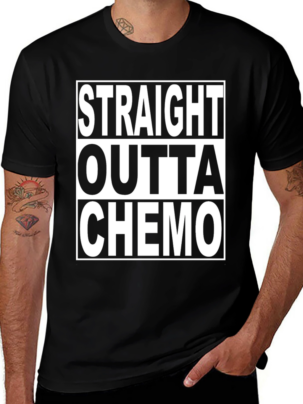 Straight Outta Chemo Graphic T-Shirt - Black