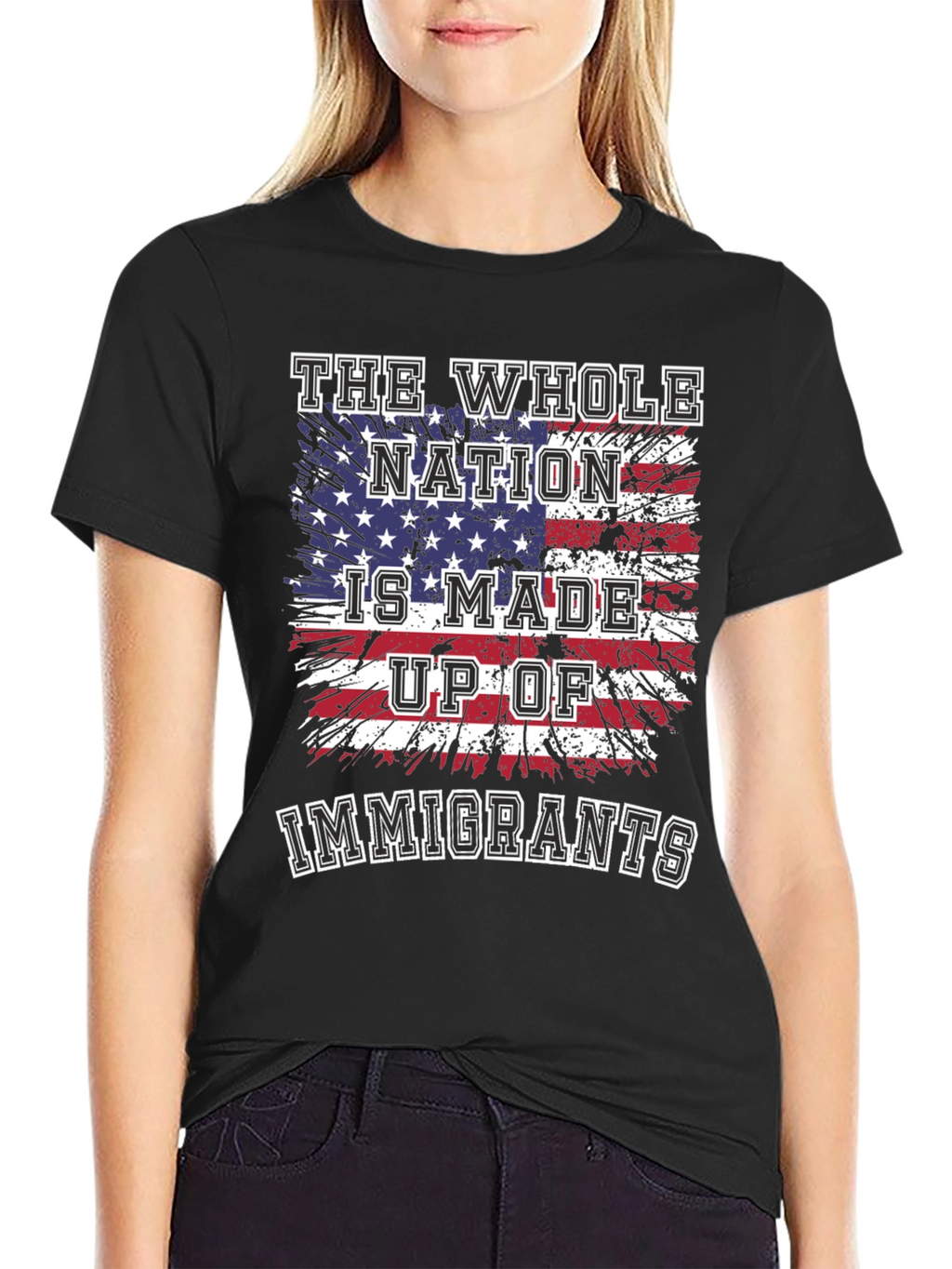 Immigrants USA Flag Graphic T-Shirt