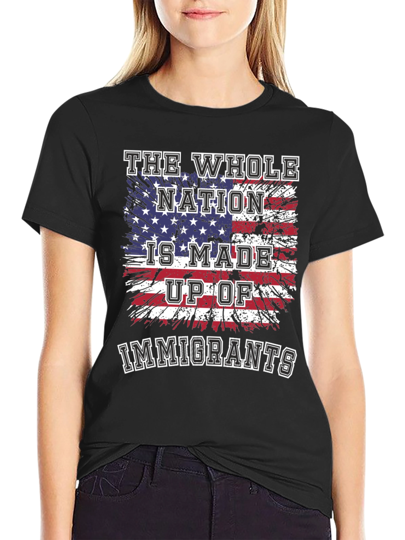Immigrants USA Flag Graphic T-Shirt
