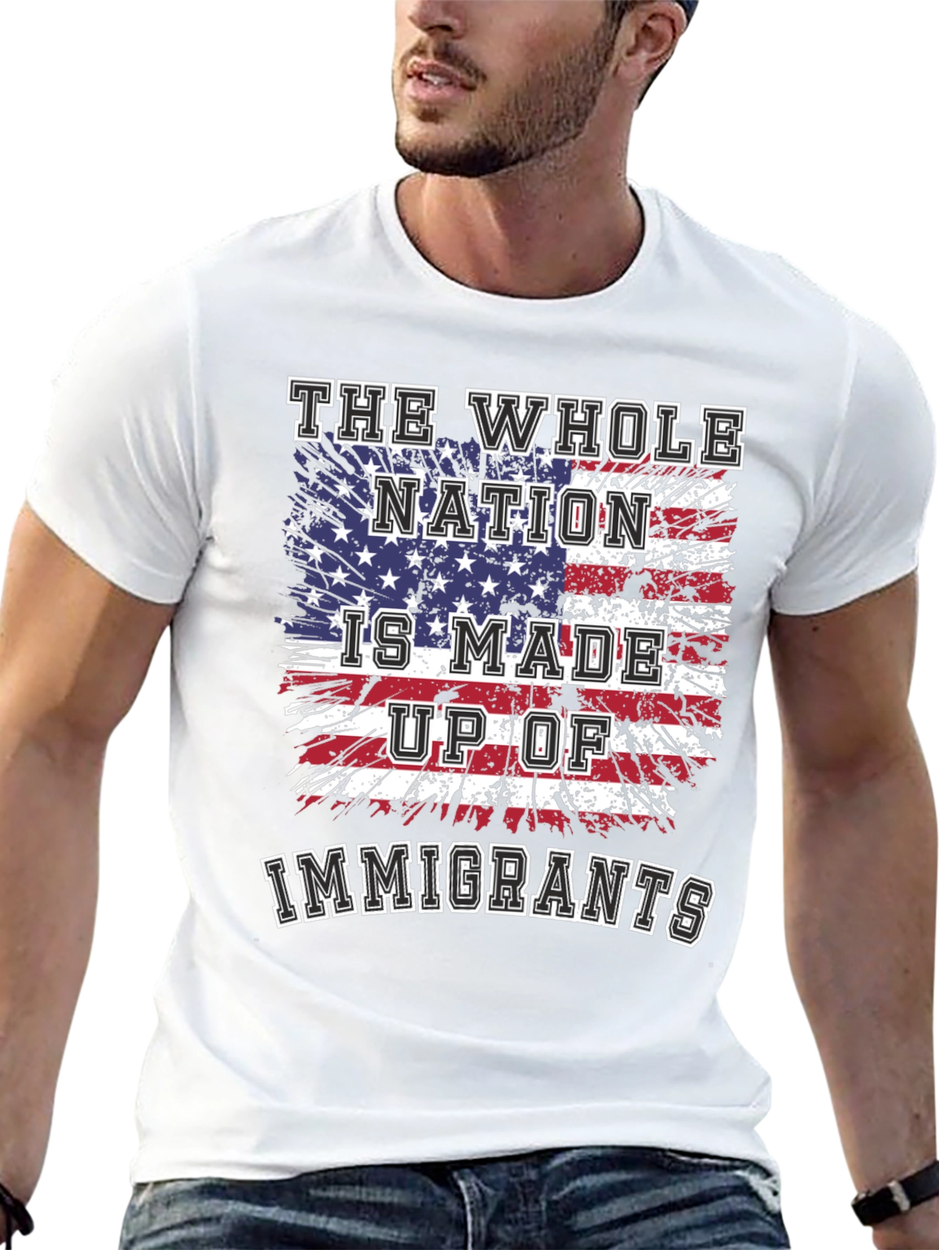 Immigrants USA Flag Graphic T-Shirt