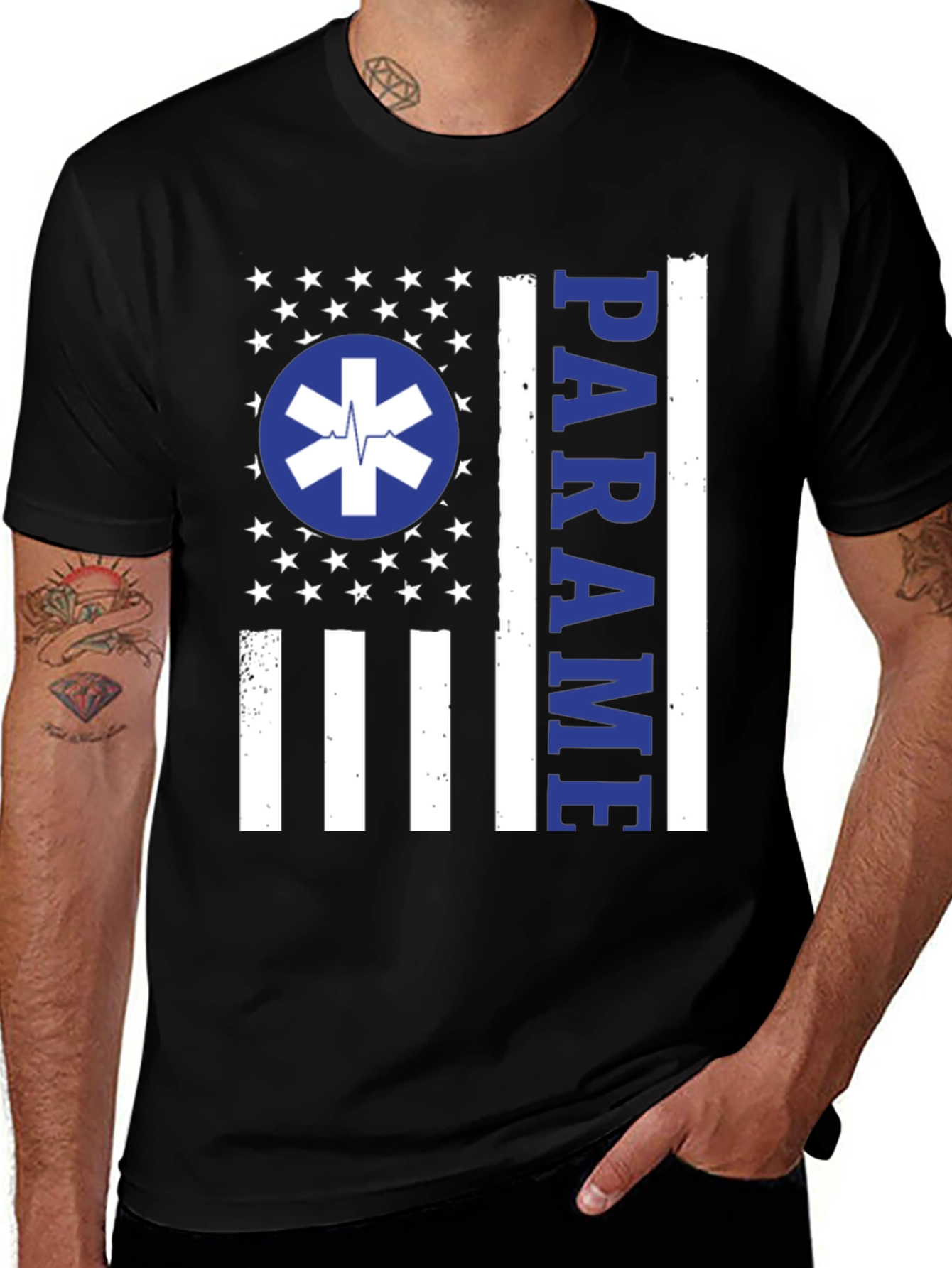 Paramedic American Flag T-Shirt - EMS Support
