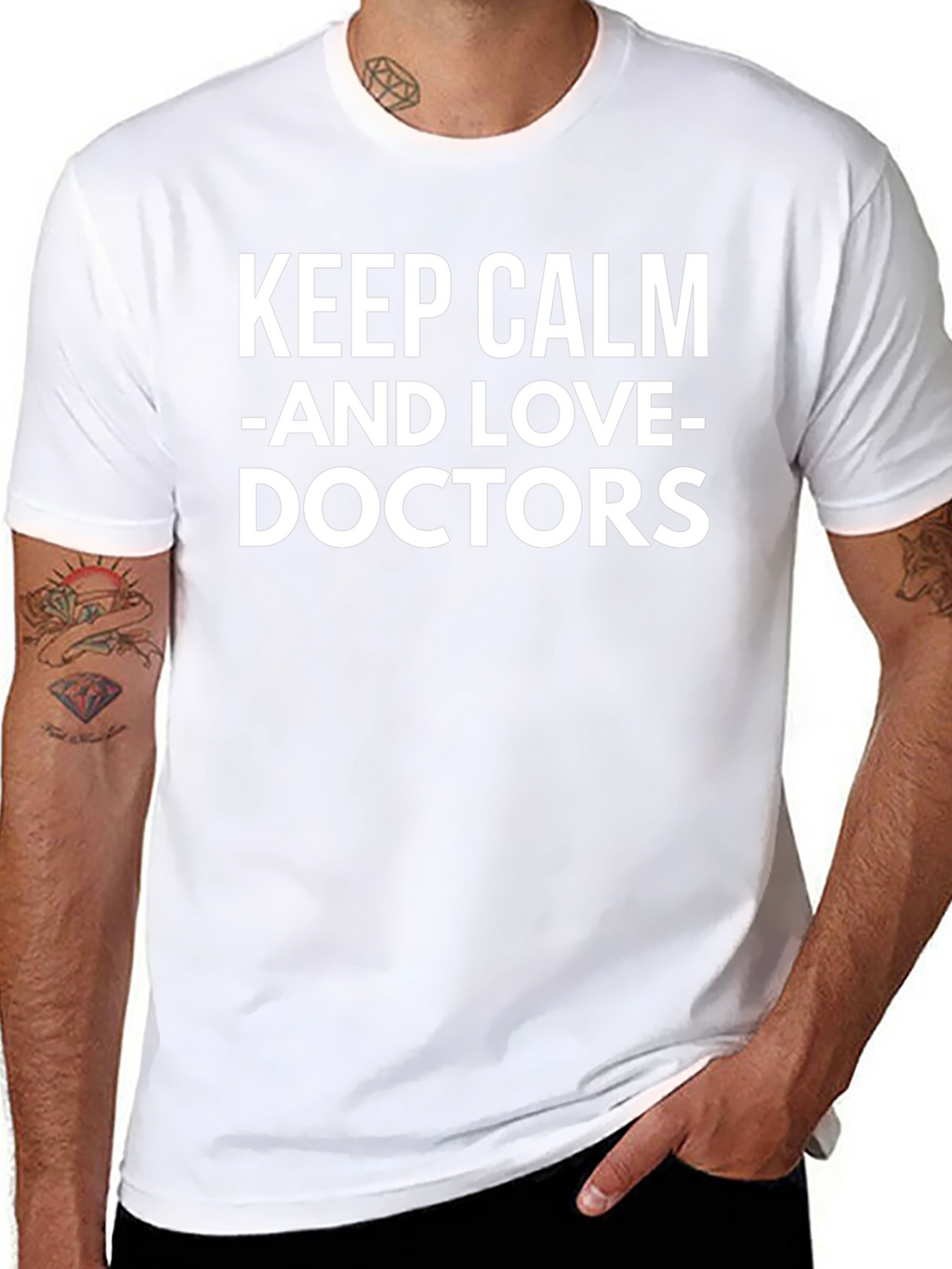 Keep Calm and Love Doctors Black T-Shirt
