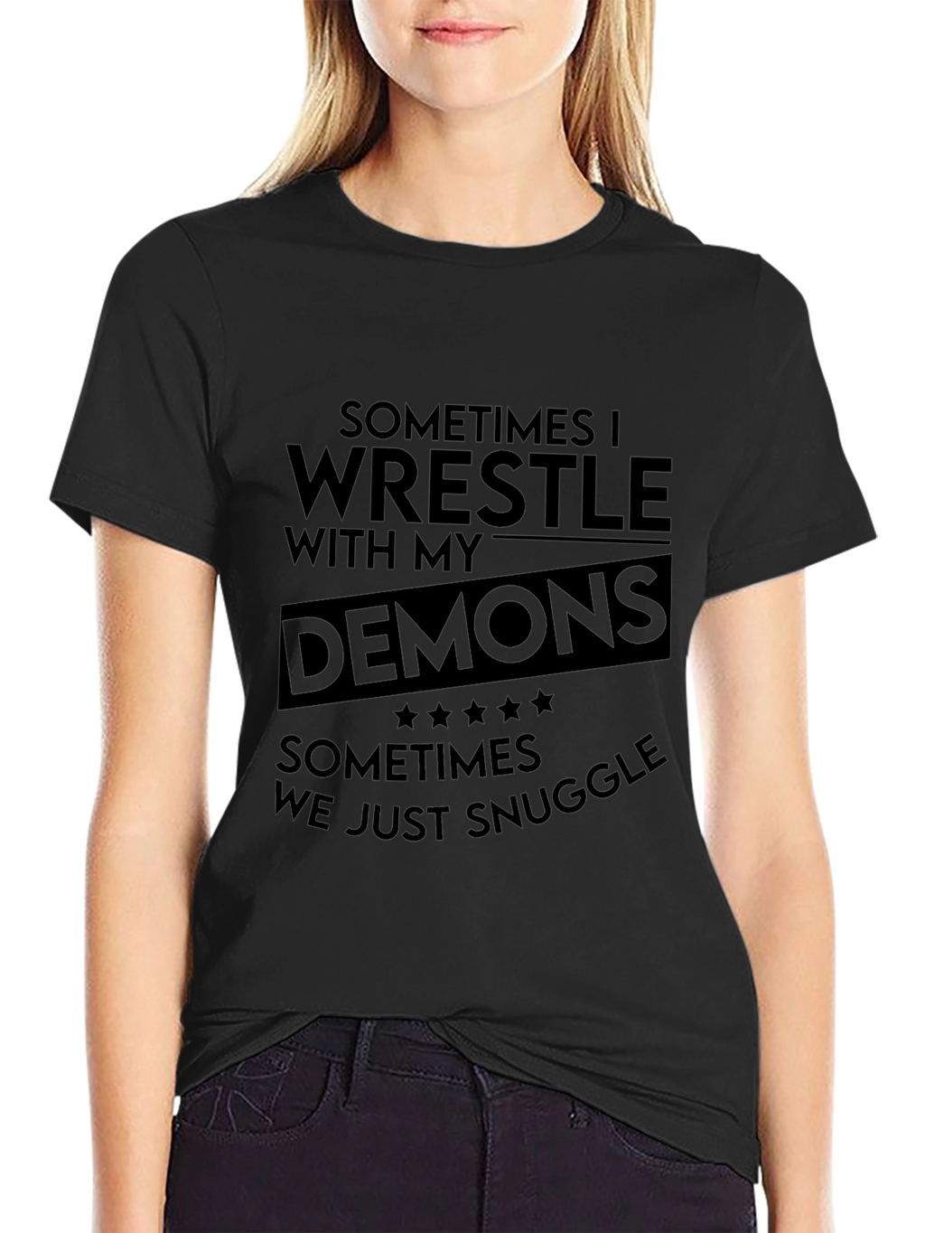 Wrestle Demons Graphic Tee - Black