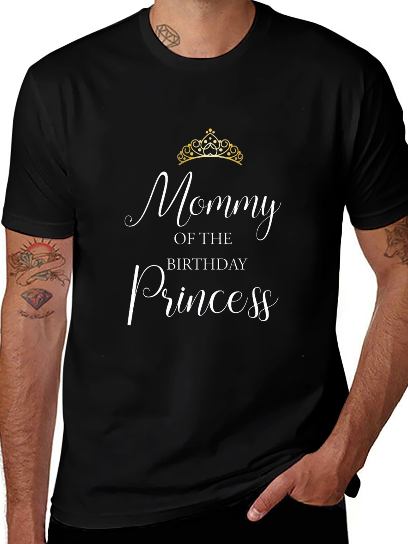 Mommy of the Birthday Princess Black T-Shirt