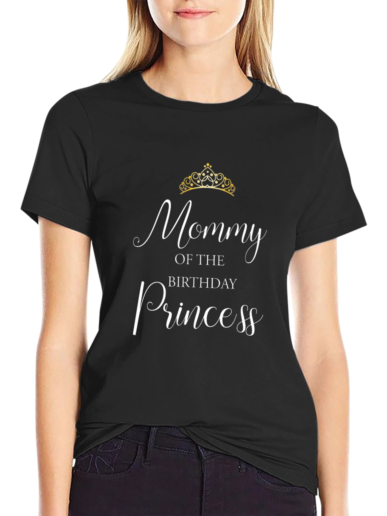 Mommy of the Birthday Princess Black T-Shirt