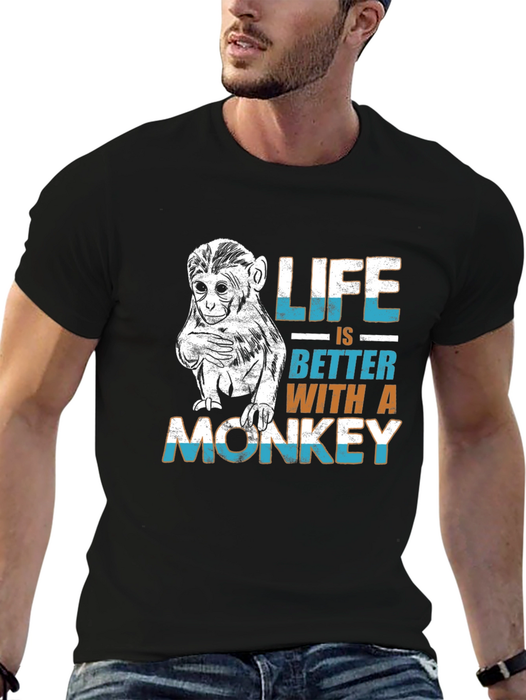 Life is Better Monkey Graphic Tee