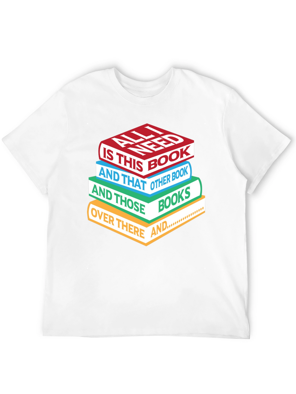 Book Lover T-Shirt - Stacked Books Design