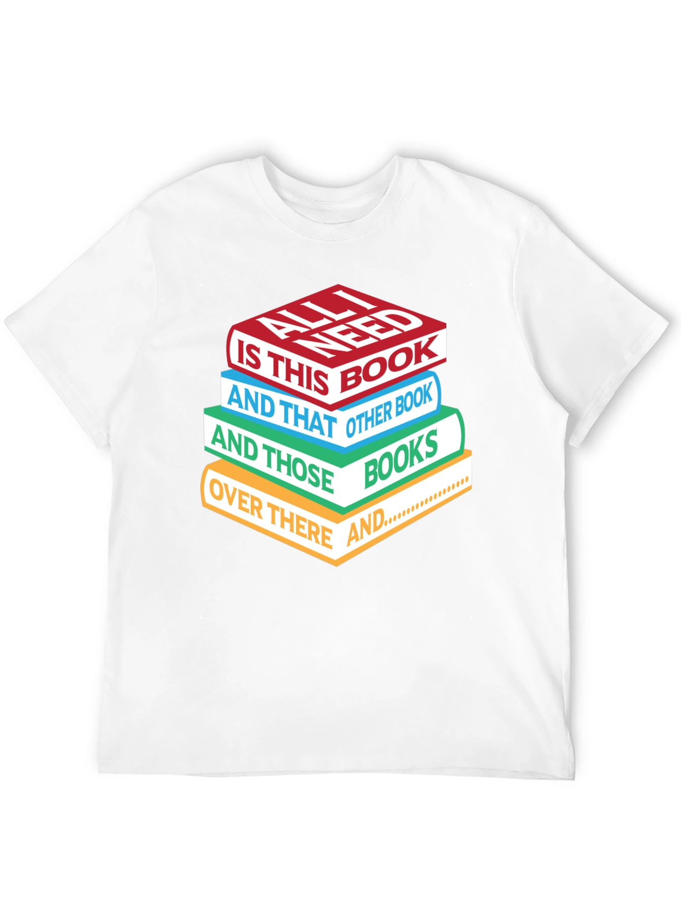 Book Lover T-Shirt - Stacked Books Design