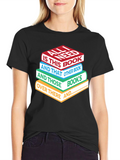 Book Lover T-Shirt - Stacked Books Design