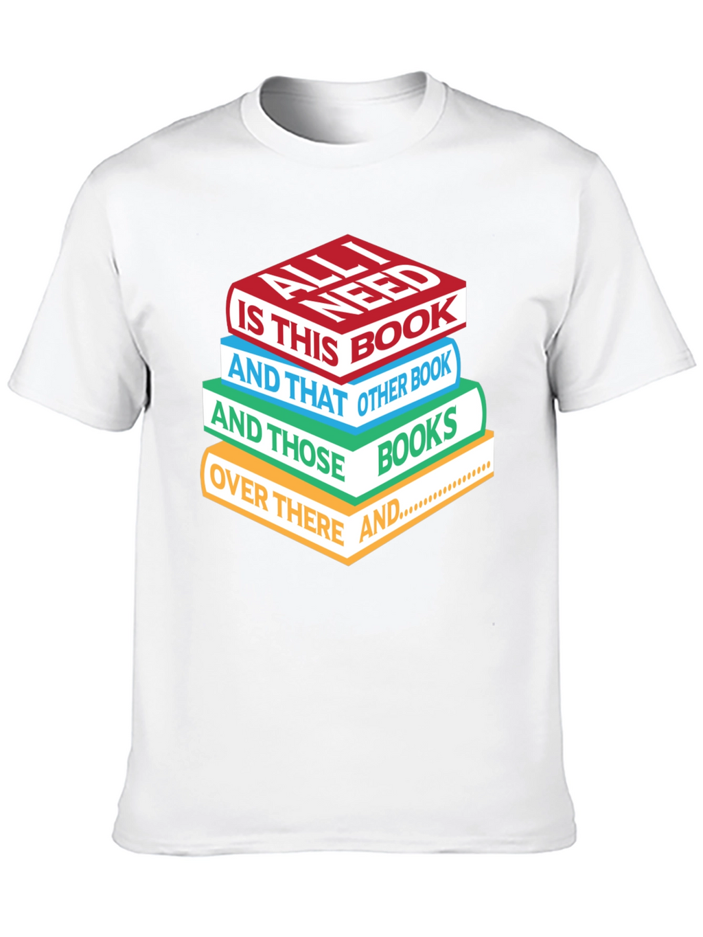 Book Lover T-Shirt - Stacked Books Design